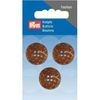 Coconut 4-Hole Button 20 mm Brown/Beige Pack of 3