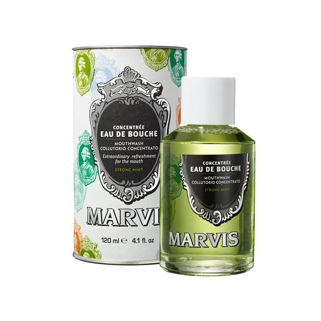 MARVIS Mouthwash Peppermint Mouthwash Liquid, Alcohol Free, Made in Italy, 4.2 fl oz (120 ml)