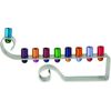 Multicolor Anodized Aluminum Curled Design Hanukkah Menorah