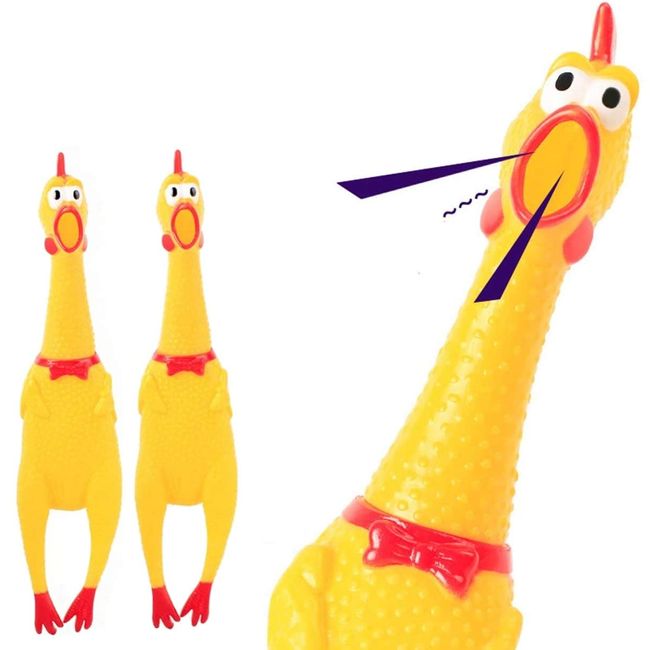 Pclife Surprised Chicken, Pet Delight, Set of 2, Loud Chicken, Screaming, Funny, Sharp Chicken, Toy for Kids, Adults, Approx. 12.2 inches (31 cm)