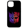 Case for iPhone 13 Transformers Decepticon Autobot Distressed Split Retro Logo