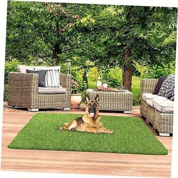 Artificial Grass Outdoor Rug, 3.3x5 Feet Fake Grass Turf, Realistic 3.3' x 5'