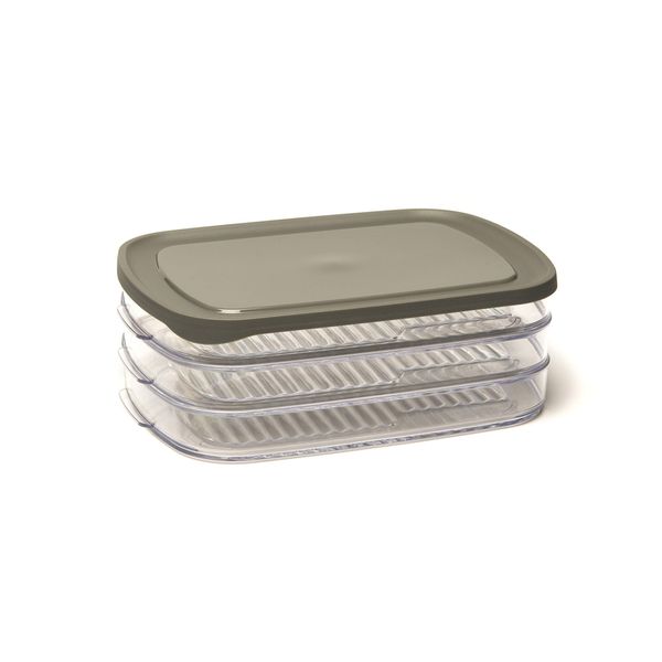 Harfield Tableware Amuse 3 Compartment Meat Fridge Food Storage Box Deli Cold Cuts Containers Cheese Saver (674)