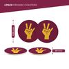 Desert Cactus Arizona State University Ceramic Coasters 4 Pack ASU Sun Devils Absorbent Drink Coasters with Cork Backing (Design E)