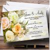 Peach Ivory Cream Rose Garden Personalized Evening Reception Invitations