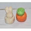 New Sleeping Bunny Rabbit With Orange Carrot Ceramic Salt & Pepper Shaker Set