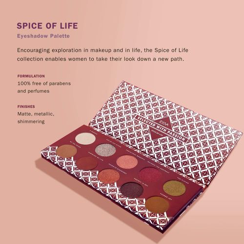 ZOEVA Spice of Life Eyeshadow Palette - 10 Highly-Pigmented Eye Shadows, Neutral to Bold Shades, Shimmer, Matte, Metallic Finishes, Suitable for All Eye Colors