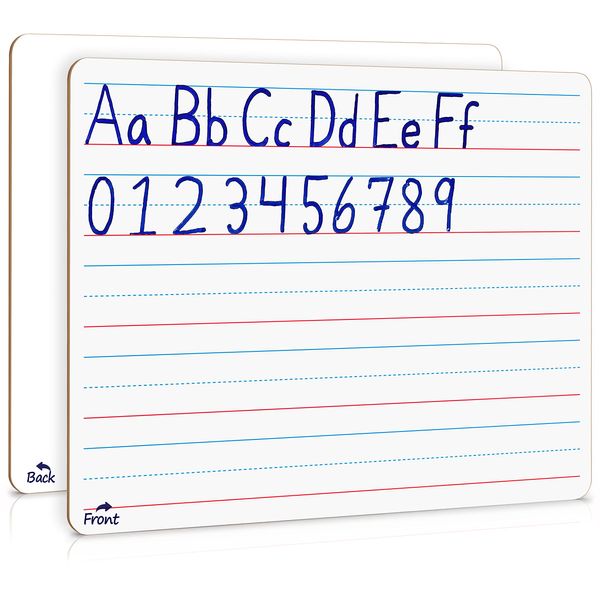 Double Sided Whiteboard Lined Dry Erase Board for Kids Ruled Writing Board Handwriting Practice - Small White 9x12 Dry Erase Board with Lines Education Teacher Supplies