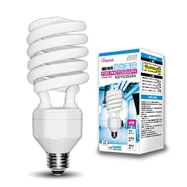 TIROYA E26 Bright, Flicker-Free, Tiroya 35W Spiral Fluorescent Light Bulb for Photography Lighting