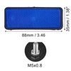 X AUTOHAUX 2 Pcs Universal Rectangle Shape Reflector for Motorcycle Blue