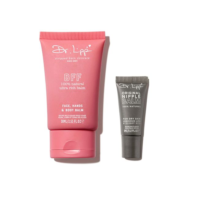 Dr.Lipp, Dry Skin Heros - BFF Balm and Original Nipple Balm. 14-IN-TWO. Face Balm, Hand Balm, Lip Balm, Nipple Balm, Cuticle Cream etc. 100% natural-origin. 30ml BFF + 15ml Original.