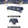Xinvery 2PCS Blue Gold Party Tablecloth, Happy Birthday TableCloth Balloons Star Table Covers Plastic Rectangular Tablecloths for Boys Men Birthday Baby Shower 137 x 274cm