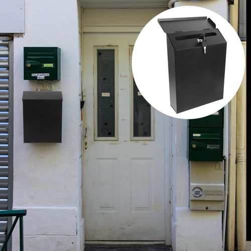 jojofuny Wall Mount Mailbox, Outdoor Suggestion Box, House Outside Mounted Mailbox, for Mail Insertion, Home Decorative & Office Box Drop Secure Lock