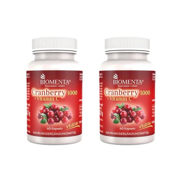 Biomenta Cranberry Cranberry 1000 + Vitamin C 60 capsules 2 packs Biomenta Cranberry 1000 + Vitamin C