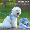 Poseca Dog & Cat Harness and Leash Set, Soft Mesh Breathable, Reflective Plaid, No Pull, Small, Blue