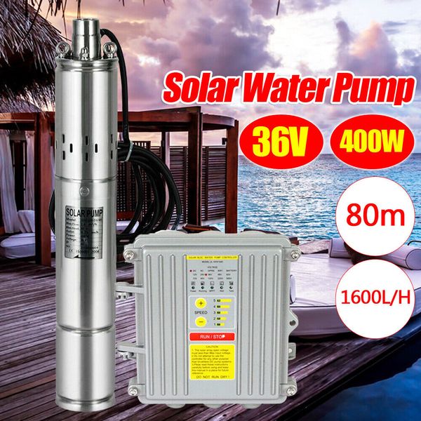 3/4" Solar Pump Submersible Pump Bore Deep Well Water Pump+MPPT Controller DC36V