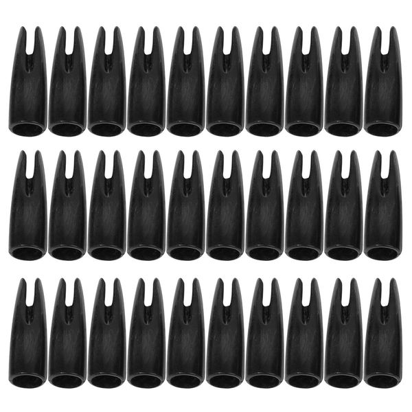 Abaodam 30pcs 8 mm Outsourcing Tail Professional Archery Nock Hunting Bow Nock Tails Archery Accessories for 8 mm Shaft (Black)