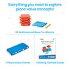 Learning Resources Place Value Frame with Base Ten Blocks, Educational Maths Manipulatives, Counting Cubes for Childrens Maths, Ages 5 6 7+, Blau