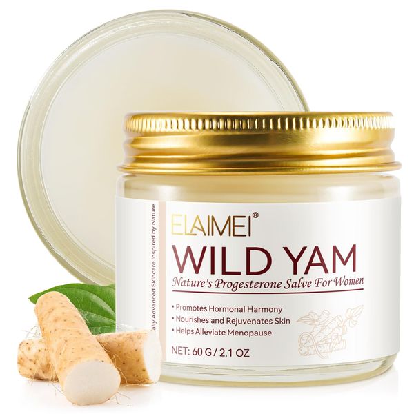 Wild Yam Cream for Hormone Balance - Organic Wild Yam Root Cream for Women, Wild Yam Cream Organic Rich In Vitamins for Menopause-Related Issues In Women, Facial Moisturizer for All Skin 2 OZ