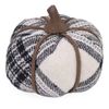 Boston International - Small Fabric Pumpkin - Black & White Plaid