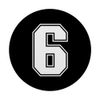 Number #6 Sport White Number PopSockets Adhesive PopGrip