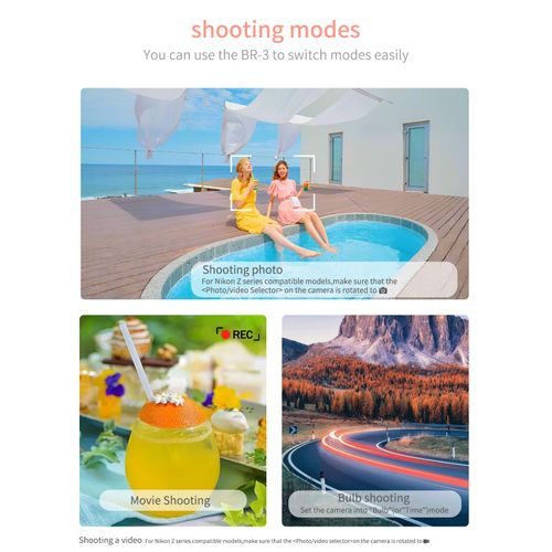 Hanpusen Rechargeable Camera Remote Control - Wireless Shutter Release with OLED Screen Compatible with Nikon Z6lll, Z30, Z50, Z50ll, Zfc, Zf,Z6II,Z7II,B600,P1000,P950；Replaces ML-L7