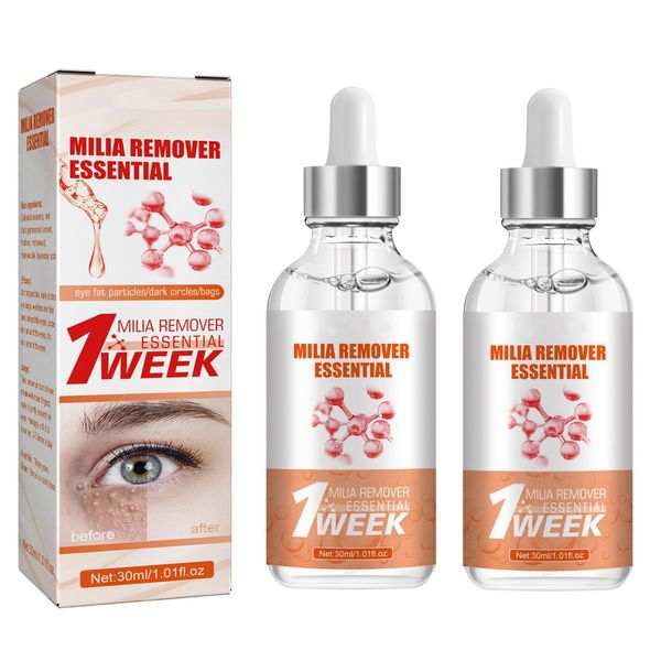 2 PCS Milia Remover, Milia Spot Serum for Face, Milia Spot Removal Helps to Ruduce Milia, Dark Circles Under Eye for Women & Men, Anti Aging Anti Wrinkle, Reduces Bags, Saggy Skin & Puffy Eyes (2 PCS)