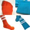 COUVER White Striped Knee High Softball/Sports Socks, Maroon, Large, 1 Pair