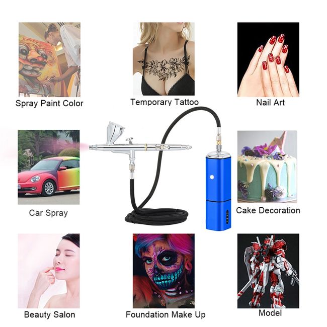 Pneumatic Spray Gun Dual Action High Capacity Airbrush Trigger Pen Makeup  Nail Beauty Barber Tatoo Car Paint Cake Decoration (Color : C)