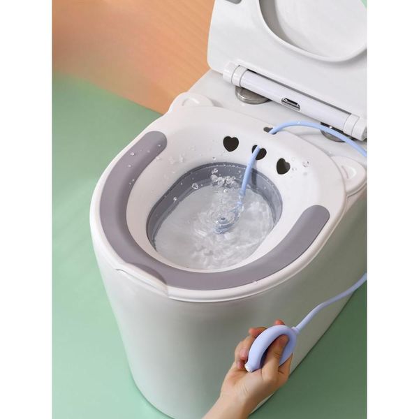 Bubble Sitz Bath Machine Wireless Household USB Rechargeable Automatic Bidet Toilet Foldable, Bubble Sitz Bath Machine Luxury Gray