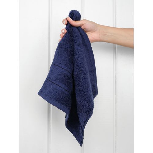 American Soft Linen Luxury Washcloths for Bathroom, 100% Cotton 4 Piece Turkish Wash Cloth Set, 13x13 in Soft Rags for Body and Face, Navy Blue Washcloths