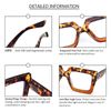 MMOWW Reading Glasses 3 Pack Large Square Frame with Spring Hinges Women Men - Anti Blue Light Computer Reader +2.0
