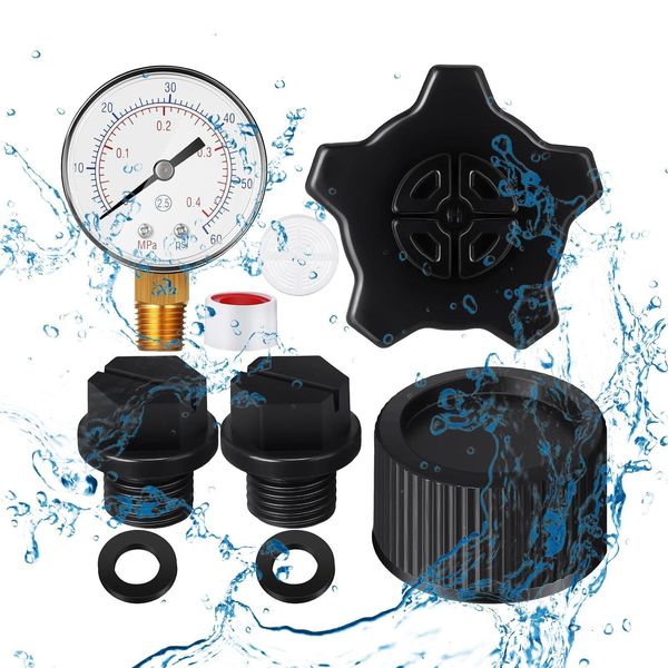 Pool Pressure Gauge Replace Parts Drain Cap Assembly Swimming Pool Filter