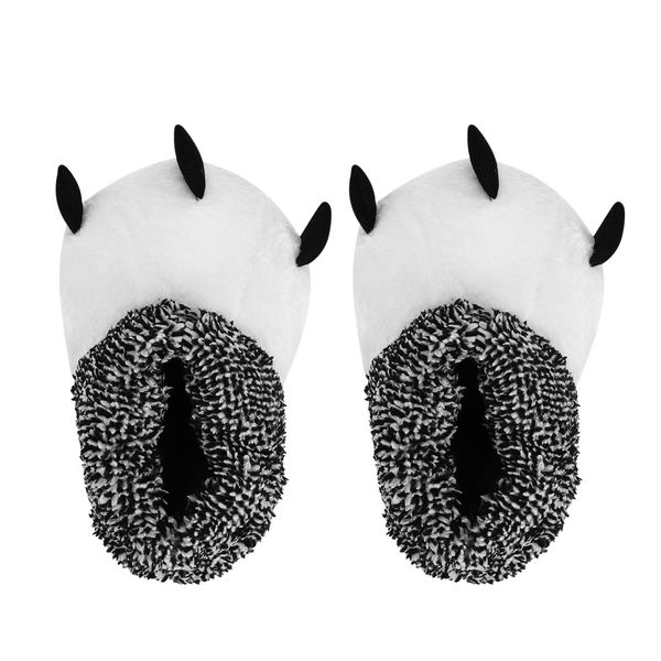 QCHOMEE Room Shoes, Dinosaur Slippers, Warm Slippers, Cute Nails Included, Fluffy, Anti-Slip, Fall and Winter Slippers, Thermal Goods, Fluffy, Indoor Shoes, Animal Feet, Cosplay, Plush Animal Slippers, Unisex, Popular, Present, gray