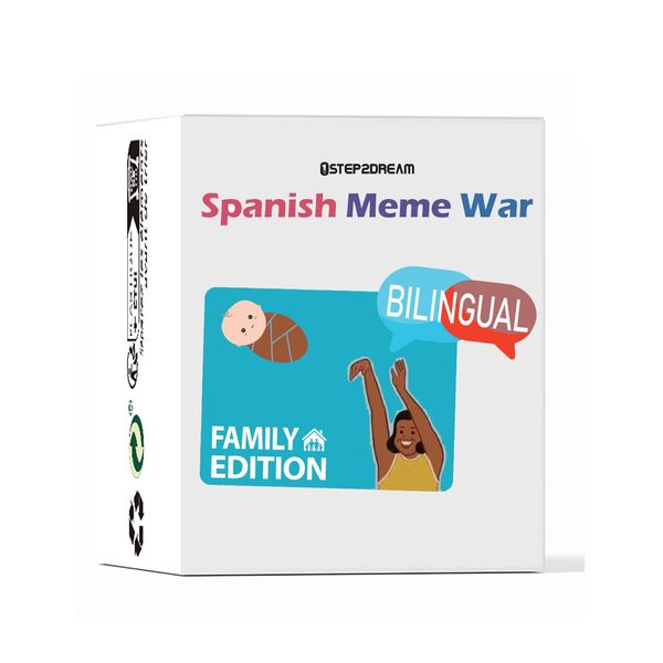 1step2dream Spanish English Party Game Meme War Card Game Funny Board Games | Bilingual Family Edition