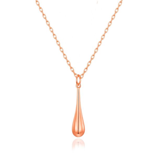 Philip Jones Rose Gold Plated Teardrop Necklace