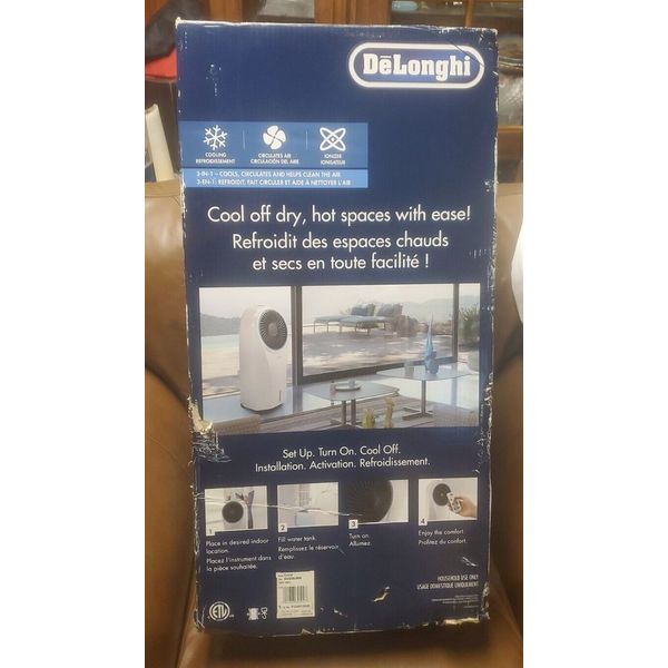 DeLonghi EV250WH 3-Speed Portable Evaporative Cooler w/Built-in Ionizer & Remote