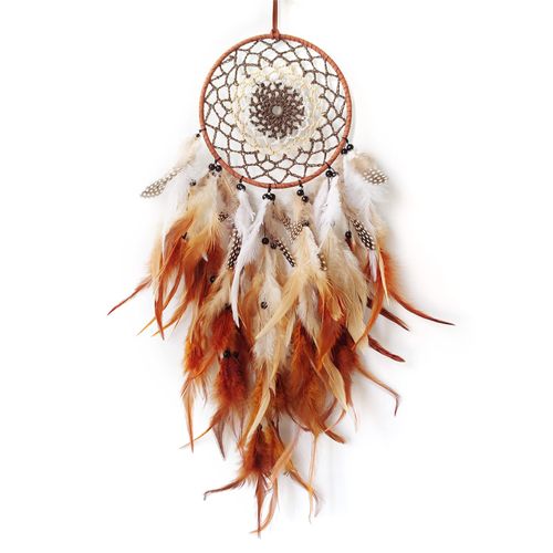 Donko Brown Dream Catchers Handmade Dream Catcher for Adult Bedroom Feather Dream Catcher for Wall Decor Hanging Ornaments Crafts