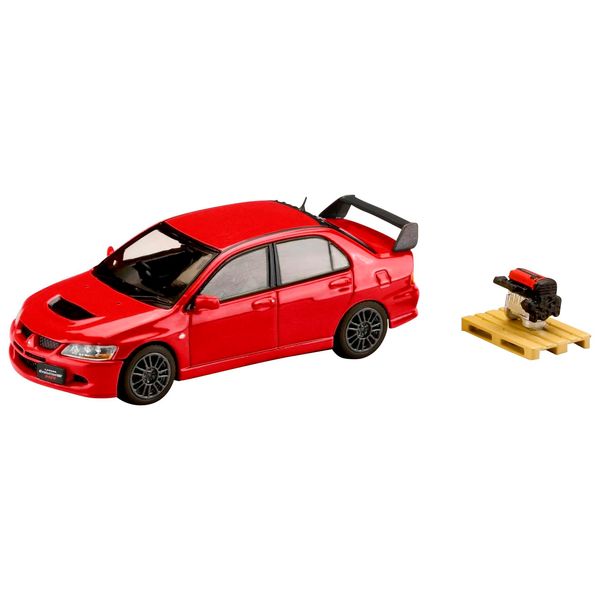 HJ64 1/64 Mitsubishi Lancer Evolution 8 MR GSR with Engine Display Model Red Solid Finished Product