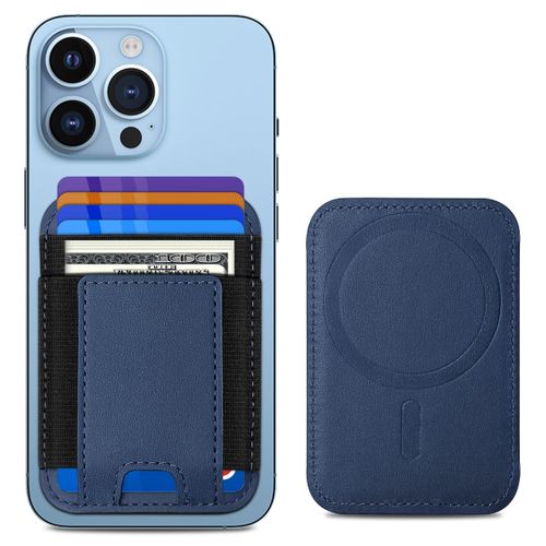 Upgraded for Magsafe Wallet, Strongest Magnetic Wallet, for iPhone Walle t Magsafe with 2 Card Slots, Magnetic Card Holder for iPhone 16/15/14/13/12 Series, Vegan Leather, Fit 7 Cards, Navy Blue