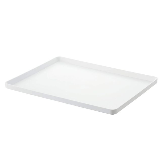 Yamazaki 4294 Tray, White, Approx. W15.7 x D11.8 x H0.8 inches (40 x 30 x 2 cm), Tower Tray, Rectangular Shape, Placemat, Simple