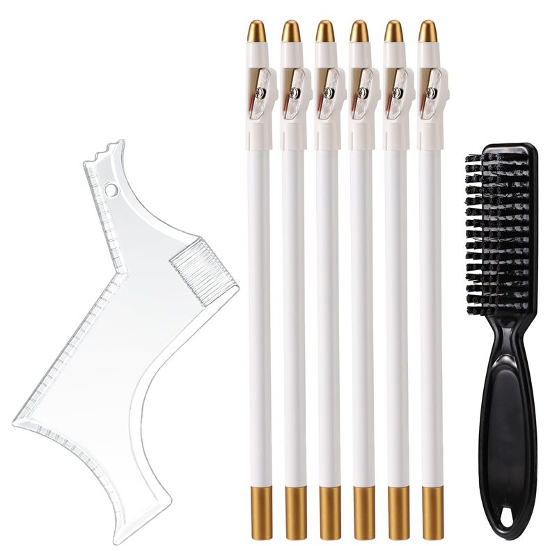 Barber Pencil Set, Precision Hairline Shaping Pencils Ruler Comb Magic ...