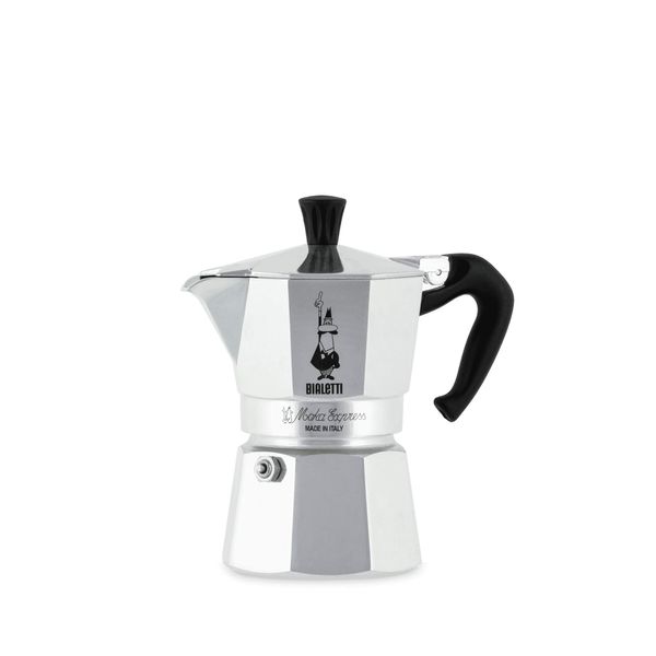 Bialetti Moka Express 1-Cup (2 Oz - 60 Ml) Aluminum Stovetop Espresso Maker, Silver