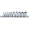 BGS Diy 9548 | Socket Spanner Insert Set E-Profile | 6.3 mm (1/4 Inch) / 10 mm (3/8 Inch) | SW E4 - E16 | 10 Pieces