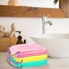 TENQUAN 3 Pieces Exfoliating Net African Sponges Bath Sponge Exfoliating Body Scrubber Shower Scrubber Skin Smoother for Men & Women Clean and Clear Exfoliating Daily Wash (Pink Green Yellow)