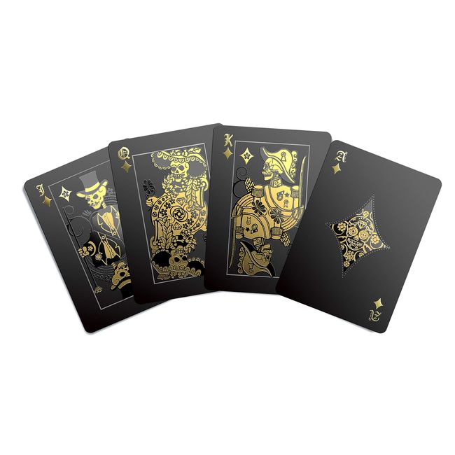 Gent Supply Black Waterproof Playing Cards - Day of The Dead, Gold Silver & Black Edition