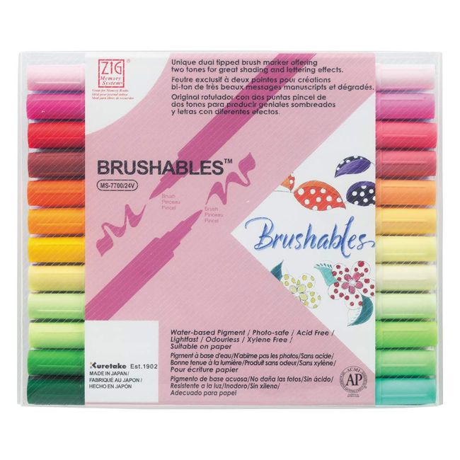 Kuretake MS-7700/24V MS-7700/24V ZIG MS Brushables 24 Colors