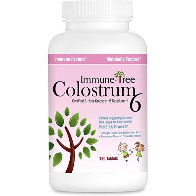 Immune-Tree Colostrum6 Moo Chews for Kids, 180 Strawberry Chewable Lozenge