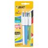 BIC 4 Colour Retractable Pen Shine & Fluo - 3 Pack - With Fluo
