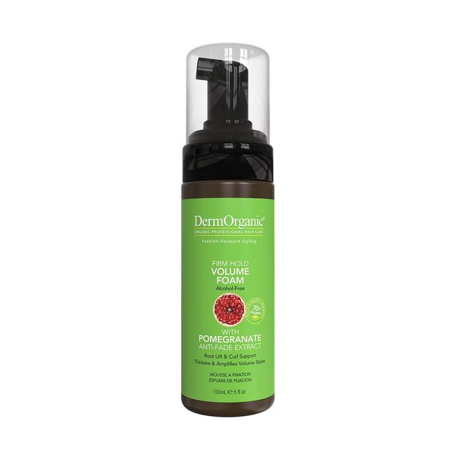 DermOrganic Firm Hold Volume Foam with Pomegranate Anti-Fade Extract - Alcohol-Free, 5 fl.oz.